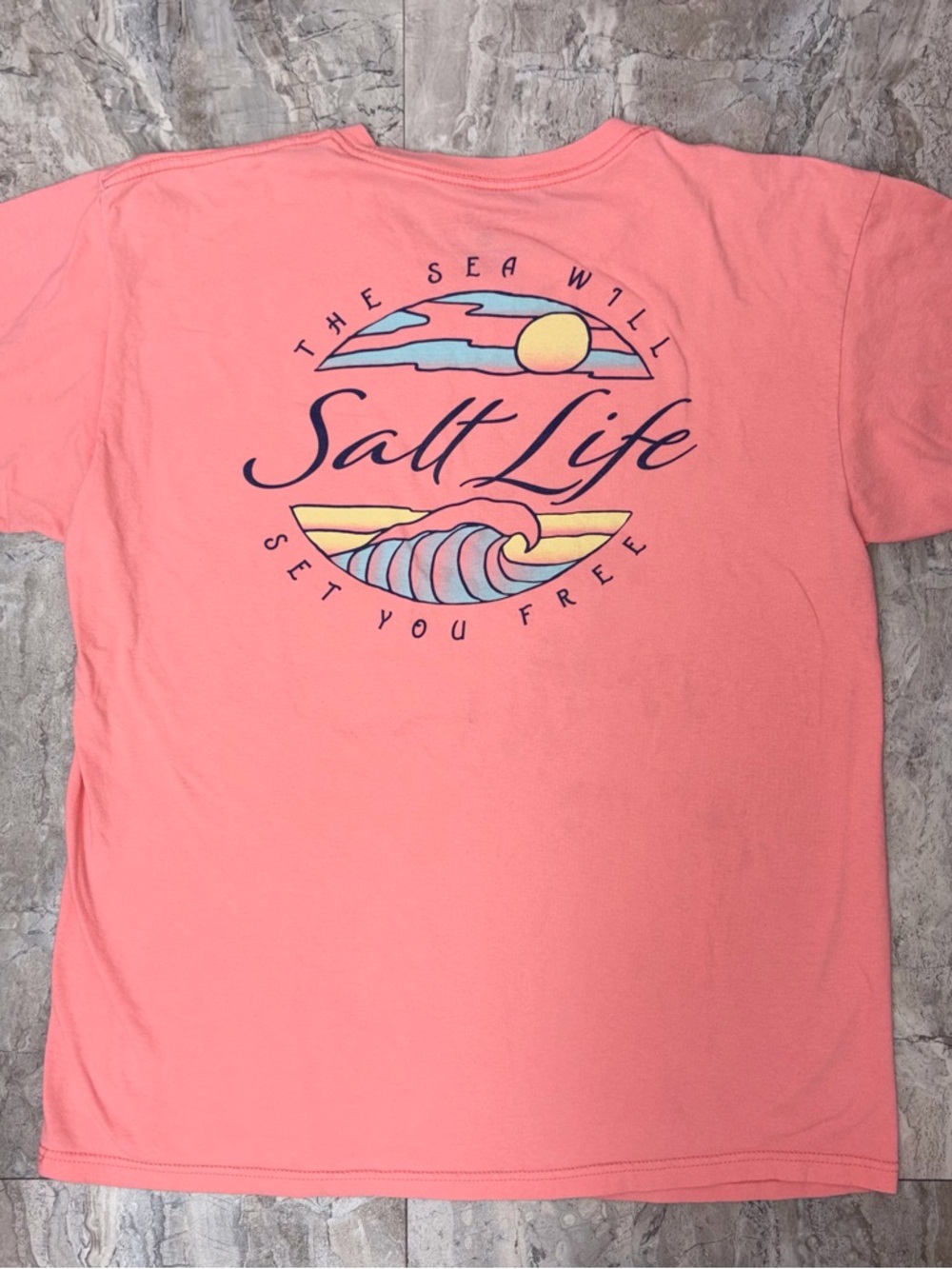 Salt Life Coral Pink Short Sleeve Logo Tee